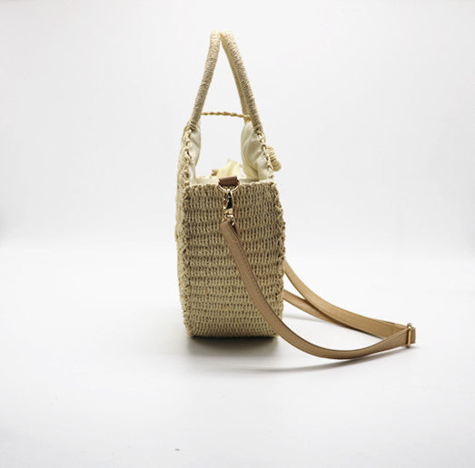 Runde, geflochtene Handtasche