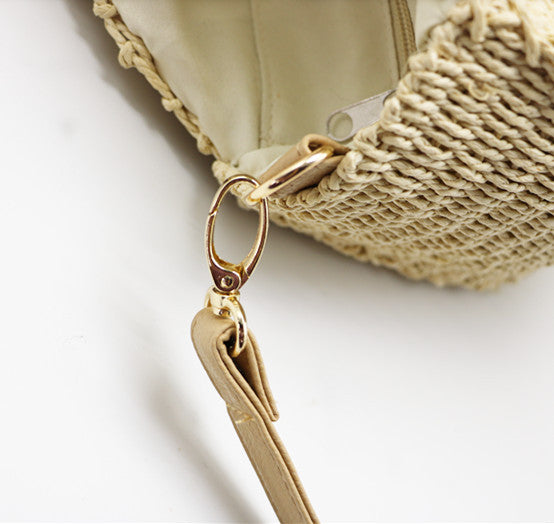 Runde, geflochtene Handtasche