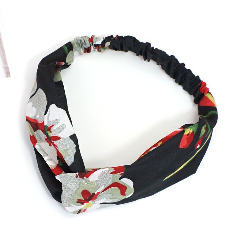 Seidenhaarband mit Blumenmuster