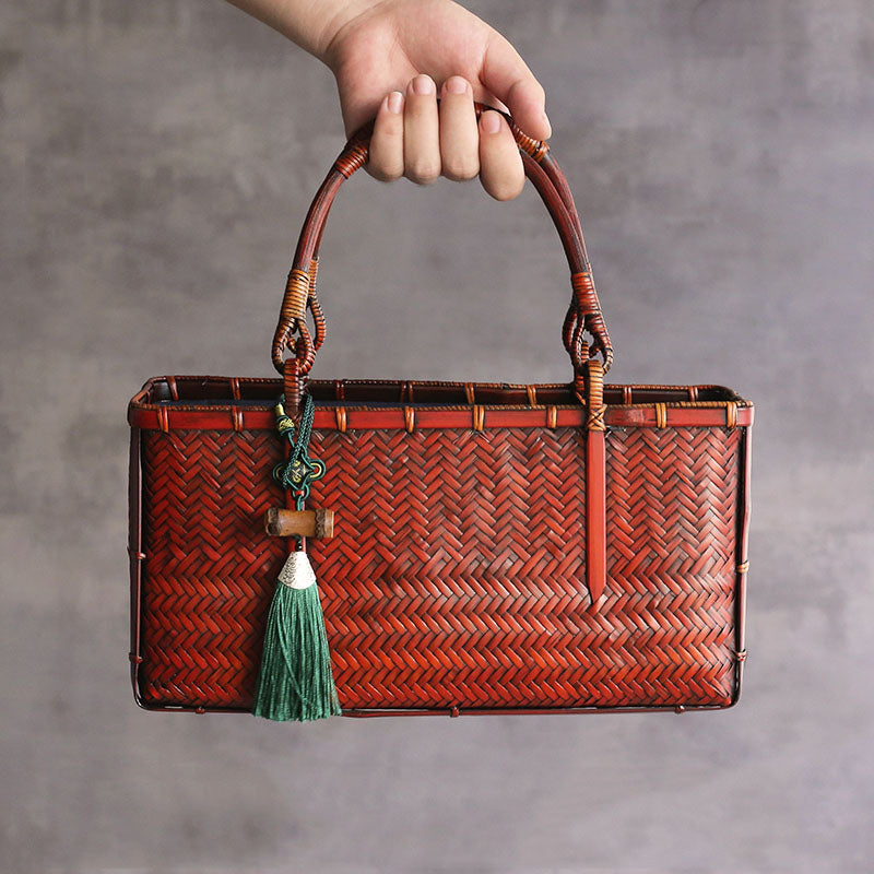 Handtasche aus Bambus geflochten
