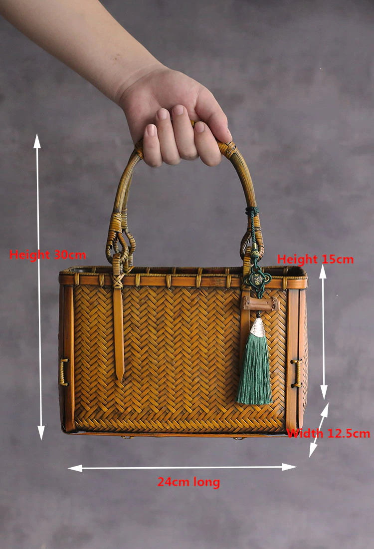 Handtasche aus Bambus geflochten
