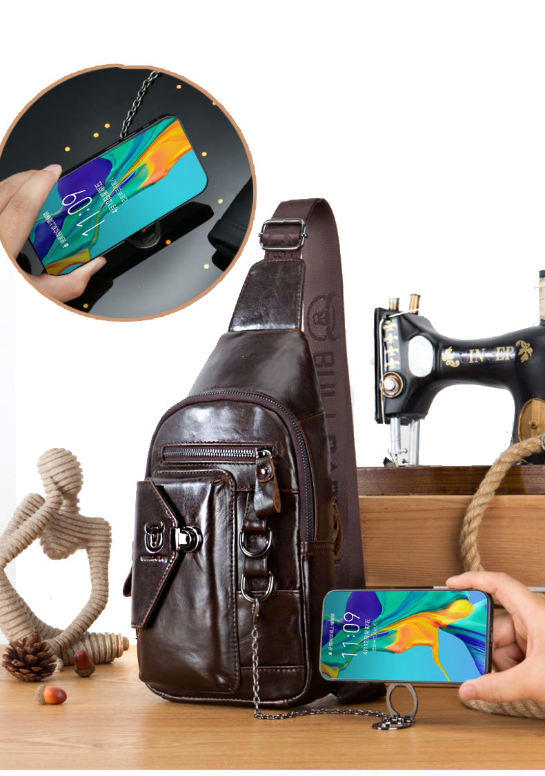 Herrenbrusttasche aus Leder