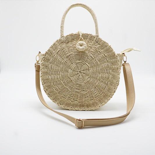 Runde, geflochtene Handtasche