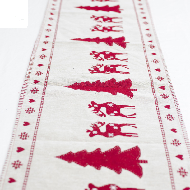 Tischläufer mit Weihnachtsdekoration
