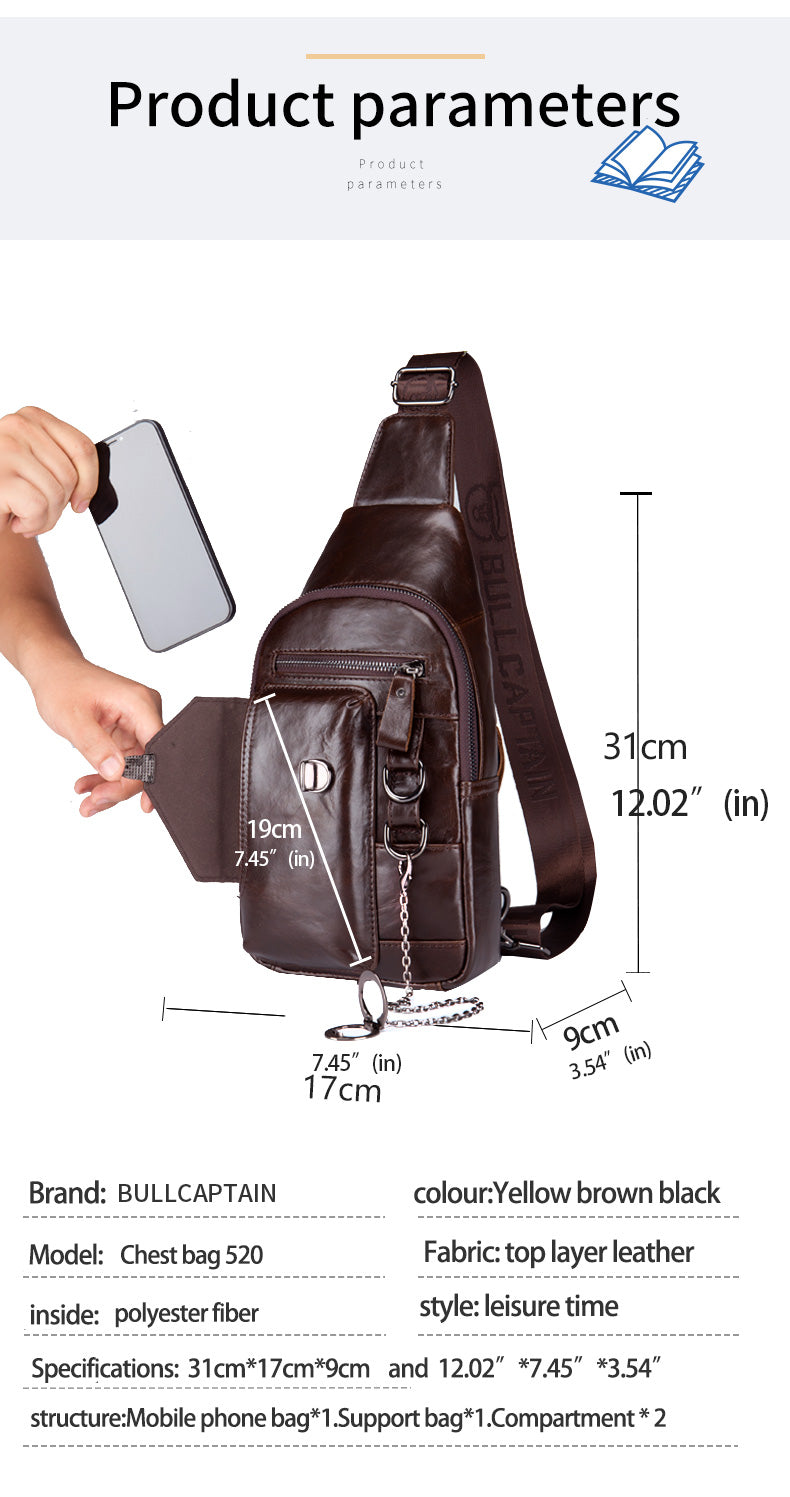 Herrenbrusttasche aus Leder