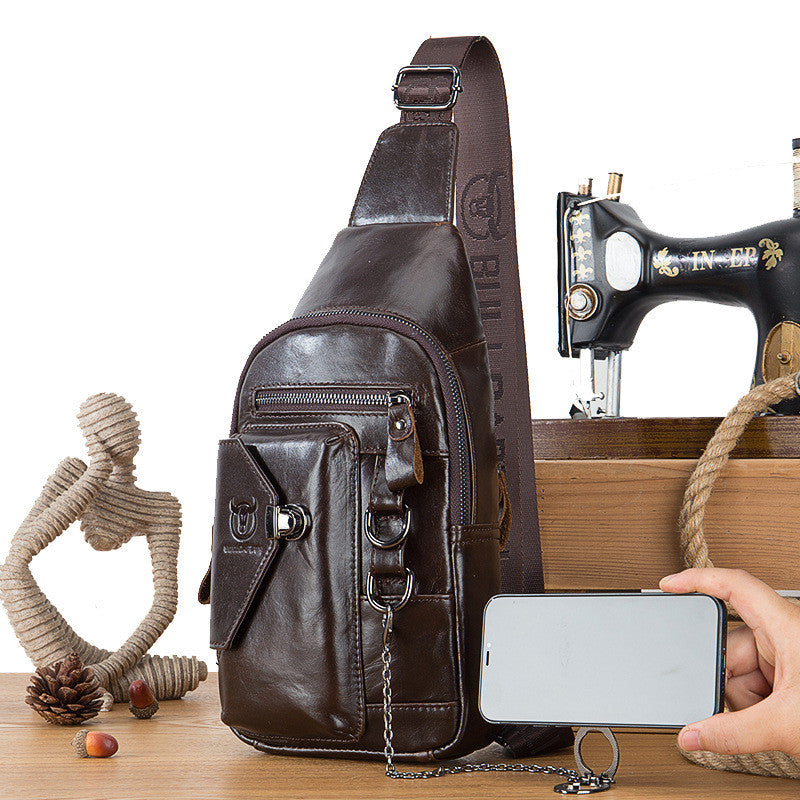 Herrenbrusttasche aus Leder