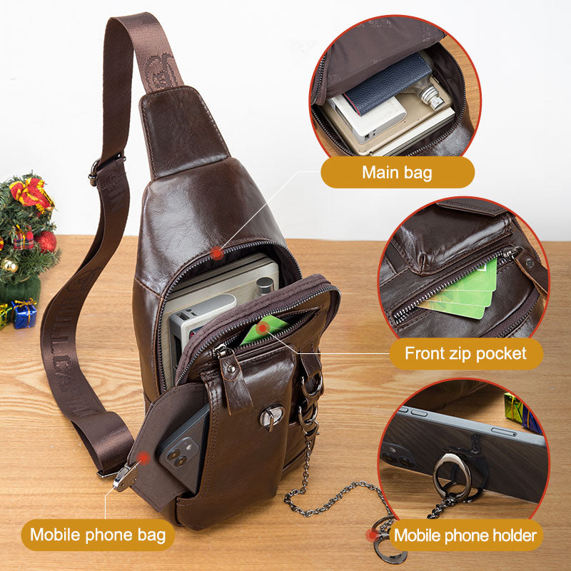 Herrenbrusttasche aus Leder